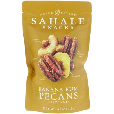 Sahale Snacks, Snack Better, Glazed Mix, Banana Rum Pecans, 4 oz (113 g)