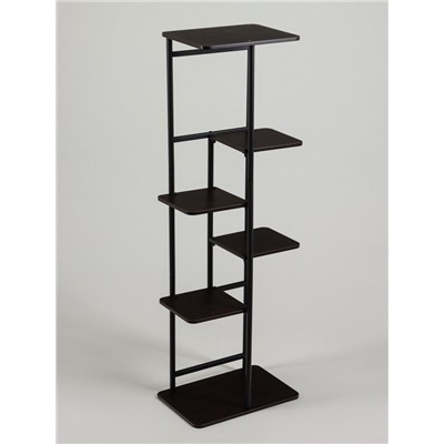 Подставка для цветов Greengo, 6 полок, 36×23×106 см, напольная, каркас металл, полки МДФ, чёрная