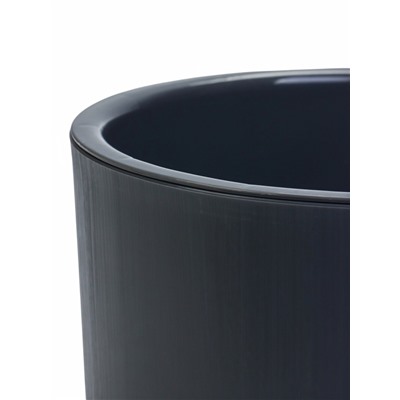 Кашпо для цветов Genius, 2.5 л, d=15.7 см, h=15.6 см, пластиковое, со вставкой, серое