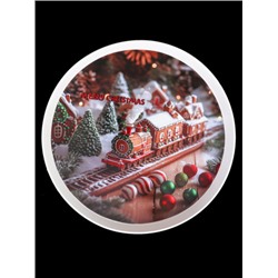 Поднос круглый 30 см / X30 /уп 120/* Новогодний