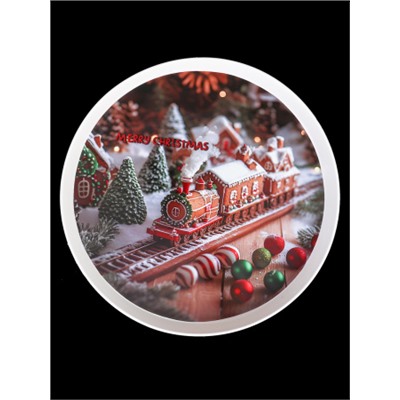 Поднос круглый 30 см / X30 /уп 120/* Новогодний