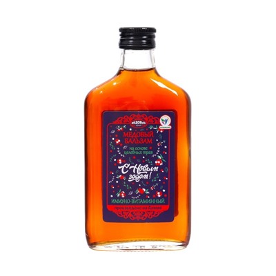 Новогодний безалкогольный алтайский медовый бальзам на травах Vitamuno «Иммуно-витаминный», 250 мл