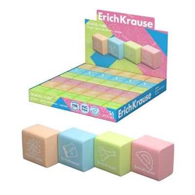 Ластик EK60771 School cube 22х22х17 мм ErichKrause