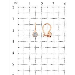 Серьги детские на петле из золочёного серебра с фианитами 925 пробы п8-493-1з200