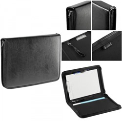 Папка кож/зам на молнии ручка-петля, зажим для бумаг "Ганновер" (Hannover)  ПА_КЗ_670