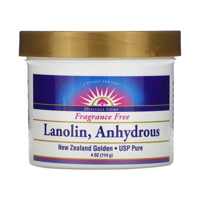 Heritage Store, Lanolin, Anhydrous, 4 oz (114 g)