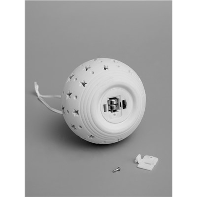 Ёлочный шар «Звёздное небо», 9×9×9.8 см, 1 LED, керамика, от батареек LR44×2, свечение тёплое белое