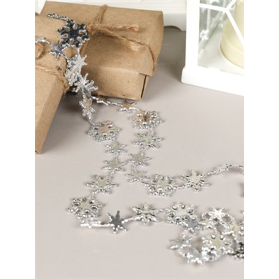 Новогодние бусы на елку Снежинки 2,7 м / DW-1369 /уп 12/360/