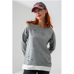 7489W лонгслив женский (Винтаж серый)