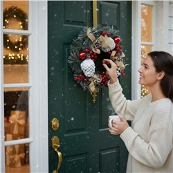 Рождественский венок для украшения праздника, 25см