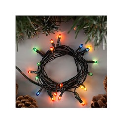 Гирлянда «Нить» 1.2 м, IP20, тёмная нить, 20 ламп, свечение мульти, 220 В