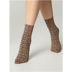 Полиамидные CONTE FANTASY Плотные носки с вывязанным рисунком «сердечки»