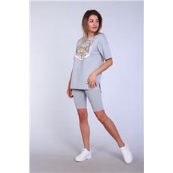 Костюм женский с велосипедками и футболкой тк-246а.гол