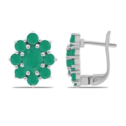 Серьги из серебра изумруд берилл, Радмила