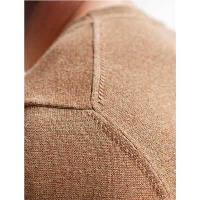 Джемпер с круглым воротом из хлопка с нейлоном