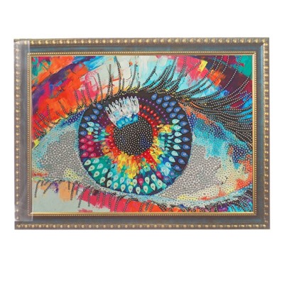 Алмазная мозаика с частичным заполнением и форменными стразами на раме «Абстракция», 30×40 см