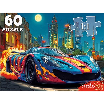Пазлы 60 "Ночной автомобиль"