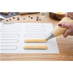 Коврик для выпечки армированный KONFINETTA «Эклер», силикон, 38×28 см, 0.4 мм, белый