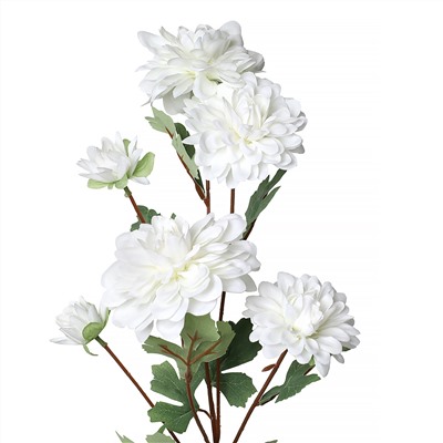 Цветок искусственный Георгин белый 82 см / GT41-15-W /уп 60/600/