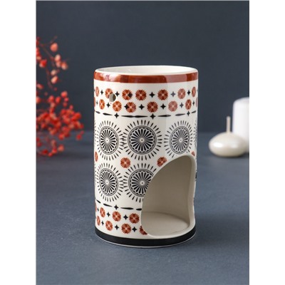 Аромалампа для эфирных масел «Геометрические цветы», керамика, 7.2×7.2×11.6 см