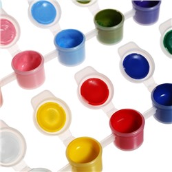 Краска акриловая, набор 24 цвета × 3 мл, Calligrata, морозостойкие, в пакете