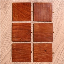 Подставки под горячее, 6 шт, 11×11×10 см, дерево шишам