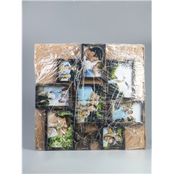 УЦЕНКА Фоторамка - коллаж на 8 фото 10×10 см, 10×15 см, 13×18 см «Знак &», пластик под т. золото, 50.5×51.5×2 см