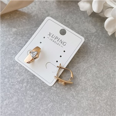 Серьги коллекция "Xuping" покрытие позолота, вставка: фианиты, арт.004.068