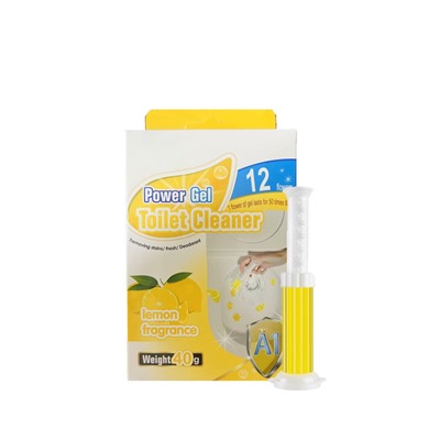 Гель освежитель-очиститель для унитаза в форме шприца, лимон