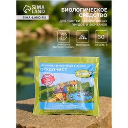 Биологическое средство для чистки декоративных прудов и фонтанов «Прудочист», 30 г
