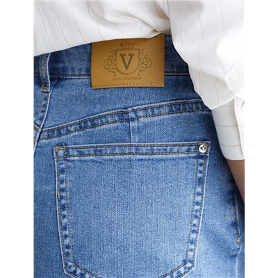 Джинсовая юбка с декоративной стиркой из эластичного денима средней плотности