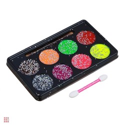 Набор грима, люминесцентный, 8цв., аппликатор, 19,5х17,5см, масляный грим