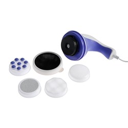 Массажёр для тела Luazon LEM-44, 5 насадок, плавная регулировка, 220 В, бело-синий