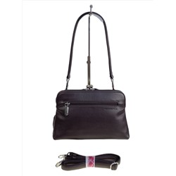 Женская сумка из искусственной кожи и натуральной замши, цвет шоколад