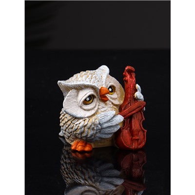Фигурка полистоун «Сова с виолончелью», 5.7×5.1×6.2 см
