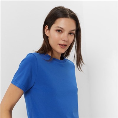 Футболка женская однотонная MINAKU: Basic line, цвет электро, размер 54