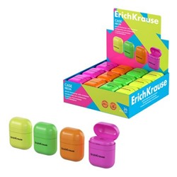 Точилка пластиковая с контейнером "Кейс.Неон" ассорти 60040 ErichKrause