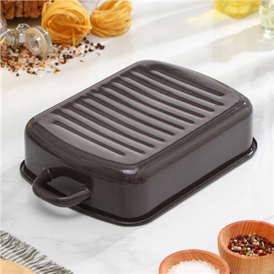 УЦЕНКА Противень, 3 л, коричневый рябчик