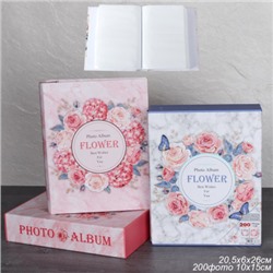 Фотоальбом 200 фото 10х15 Цветы / 9341 /уп 36/