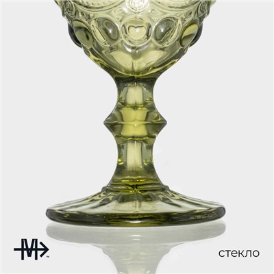 Бокалы для вина Magistro «Ла-Манш», 250 мл, 9×15.2 см, стекло, набор 6 шт., зелёные