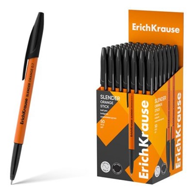 Ручка шариковая Slender Stick Orange, Super Glide Technology черная 0.7мм 63090 ErichKrause