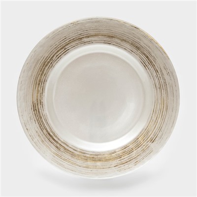 Тарелка подстановочная «Комета», d=32.5 см, стекло, цвет белое золото