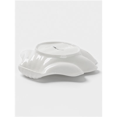 Блюдо для подачи ракушка Доляна White Label, 21.5×21×5.5 см, фарфор, белое