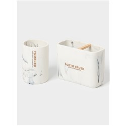 Аксессуары для ванной «Стиль», 4 предмета, мыльница, дозатор для мыла, 2 стакана, белые