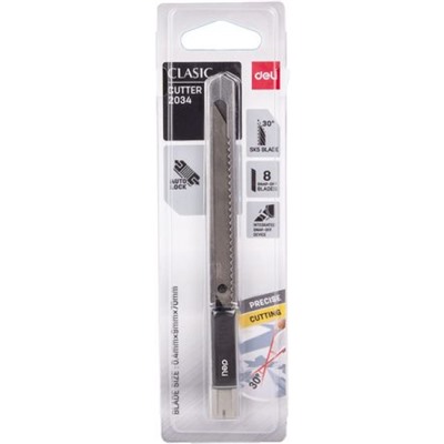 Нож канцелярский  9 мм Essential Metal Vivid Mini E2034 (460543) Deli