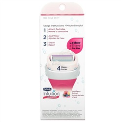 Schick, Intuition Razor, Island Berry, 4 Blades