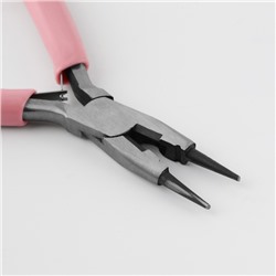 Круглогубцы с бокорезом, для рукоделия, 13×6.5 см, розовые