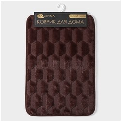 Коврик для ванной и туалета SAVANNA «Стоун», 40×60 см, коричневый