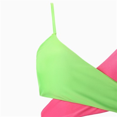 Купальник раздельный двухцветный женский, салатовый, размер 42