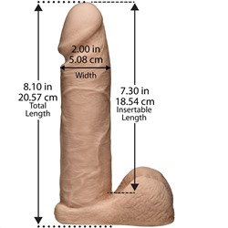 Ультрареалистичная насадка для трусиков Vac-U-Lock 8  ULTRASKYN Cock - 20,57 см.